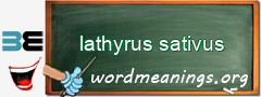 WordMeaning blackboard for lathyrus sativus